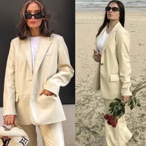 Zara Oversized Faux Leather Blazer Blogger Fav